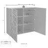 Buffet moderne 2 portes blanc brillant Prisma Tet Wh Caractéristiques