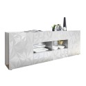 Buffet 2 portes 4 tiroirs blanc brillant design moderne 241cm Prisma Wh L Remises