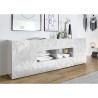Buffet 2 portes 4 tiroirs blanc brillant design moderne 241cm Prisma Wh L Catalogue