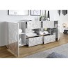 Buffet 2 portes 4 tiroirs blanc brillant design moderne 241cm Prisma Wh L Choix