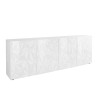 Buffet moderne 4 portes blanc brillant 241 cm Prisma Wh XL Offre