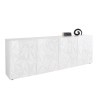 Buffet moderne 4 portes blanc brillant 241 cm Prisma Wh XL Remises