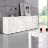 Buffet moderne 4 portes blanc brillant 241 cm Prisma Wh XL Choix