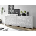 Buffet moderne 4 portes blanc brillant 241 cm Prisma Wh XL Modèle