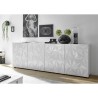 Buffet moderne 4 portes blanc brillant 241 cm Prisma Wh XL Modèle