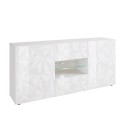 Buffet 2 portes 2 tiroirs 181cm design blanc brillant Prisma Wh M Offre