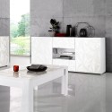 Buffet 2 portes 2 tiroirs 181cm design blanc brillant Prisma Wh M Caractéristiques