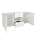 Buffet 2 portes 2 tiroirs 181cm design blanc brillant Prisma Wh M Catalogue