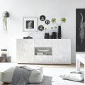 Buffet 2 portes 2 tiroirs 181cm design blanc brillant Prisma Wh M Promotion