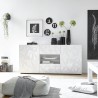 Buffet 2 portes 2 tiroirs 181cm design blanc brillant Prisma Wh M Promotion