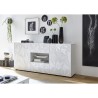 Buffet 2 portes 2 tiroirs 181cm design blanc brillant Prisma Wh M Dimensions