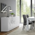 Buffet de séjour cuisine blanc brillant 3 portes Prisma Wh S Promotion
