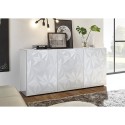 Buffet de séjour cuisine blanc brillant 3 portes Prisma Wh S Réductions