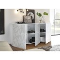 Buffet de séjour cuisine blanc brillant 3 portes Prisma Wh S Catalogue