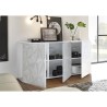 Buffet de séjour cuisine blanc brillant 3 portes Prisma Wh S Catalogue