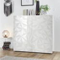 Buffet moderne 2 portes blanc brillant Prisma Tet Wh Réductions