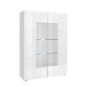 Vitrine moderne blanche brillante 2 portes en verre salon 121x166cm Ego Wh Offre