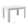 Table de salle à manger à rallonge blanc brillant 90x137-185cm Most Prisma Caractéristiques