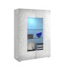 Vitrine moderne blanche brillante 2 portes en verre salon 121x166cm Ego Wh Remises