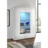 Vitrine moderne blanche brillante 2 portes en verre salon 121x166cm Ego Wh Catalogue