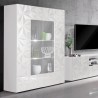 Vitrine moderne blanche brillante 2 portes en verre salon 121x166cm Ego Wh Modèle