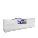 Meuble TV moderne avec 2 portes et 1 tiroir, blanc brillant Alis Wh Prisma Offre