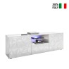 Meuble TV moderne avec 2 portes et 1 tiroir, blanc brillant Alis Wh Prisma Vente