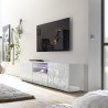 Meuble TV moderne avec 2 portes et 1 tiroir, blanc brillant Alis Wh Prisma Promotion