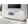 Meuble TV moderne avec 2 portes et 1 tiroir, blanc brillant Alis Wh Prisma Remises