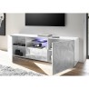 Meuble TV moderne avec 2 portes et 1 tiroir, blanc brillant Alis Wh Prisma Réductions