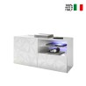 Meuble TV blanc brillant 1 porte 1 tiroir 121 cm Petite Wh Prisma Vente