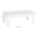 Table basse de salon blanche brillante 65x122cm Reef Prisma Prix