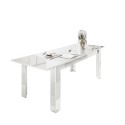 Table à manger extensible blanc brillant 90x137-185cm Most Prisma Offre