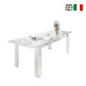 Table de salle à manger à rallonge blanc brillant 90x137-185cm Most Prisma Vente