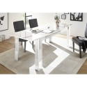 Table de salle à manger à rallonge blanc brillant 90x137-185cm Most Prisma Réductions