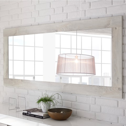 Miroir de salon cadre bois blanc 75x170 cm Self Urbino Promotion