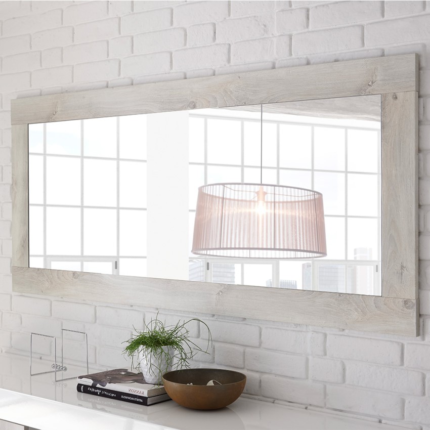 Miroir de salon cadre bois blanc 75x170 cm Self Urbino Promotion Miroir de salon cadre bois blanc 75x170 cm Self Urbino Promotion