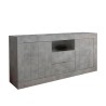 Buffet moderne salon 2 portes 2 tiroirs gris ciment Urbino Ct L Offre