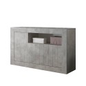 Buffet bas armoire de rangement gris ciment 3 portes Urbino Ct M Offre