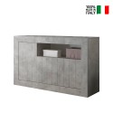 Buffet gris ciment 3 portes Urbino Ct M Vente