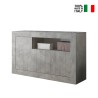 Buffet bas armoire de rangement gris ciment 3 portes Urbino Ct M Vente