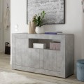 Buffet bas armoire de rangement gris ciment 3 portes Urbino Ct M Promotion