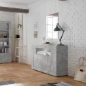 Meuble bas moderne pour séjour 2 portes gris béton Minus Ct Urbino Remises