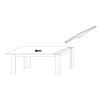 Table de repas moderne 90x137-185cm extensible en béton Fold Urbino Dimensions
