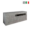 Meuble TV moderne 3 portes 138 cm effet béton Jaor Ct Urbino Vente