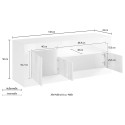 Meuble TV moderne 3 portes 138 cm effet béton Jaor Ct Urbino Réductions