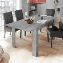 Table à manger moderne extensible 90x137-185cm effet béton Fold Urbino Promotion