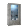 Vitrine de salon moderne 2 portes en verre effet béton 110x191 cm Dern Ct Offre