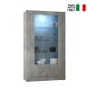 Vitrine de salon moderne 2 portes en verre effet béton 110x191 cm Dern Ct Vente