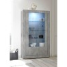 Vitrine de salon moderne 2 portes en verre effet béton 110x191 cm Dern Ct Remises